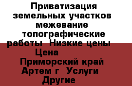 Приватизация земельных участков, межевание, топографические работы. Низкие цены. › Цена ­ 5 000 - Приморский край, Артем г. Услуги » Другие   